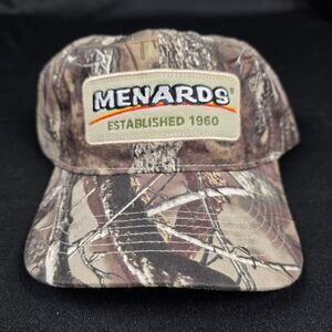 Menards Baseball Cap Hat Men's Adjustable Camouflage Established 1960 Patch